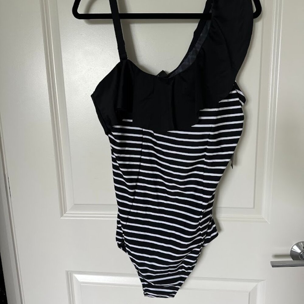 Torrid Retro Chic Ruffle One-Piece Swimsuit - Stripe